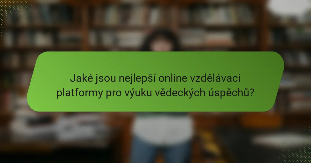 Jaké jsou nejlepší online vzdělávací platformy pro výuku vědeckých úspěchů?